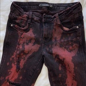 Zara Trafaluc Destroyed RED denim